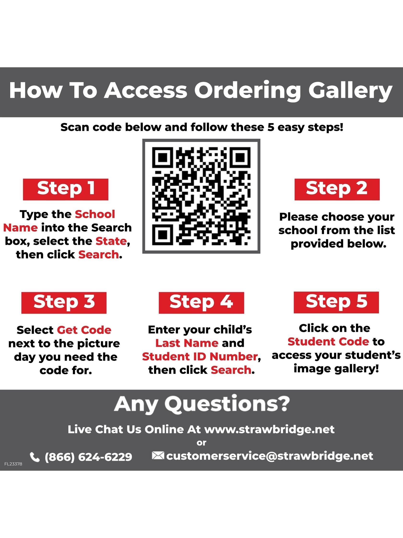  QR codes for picture ordering packages